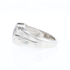 Natural onyx ring diamond shape inlaid design with .16ctw round diamonds