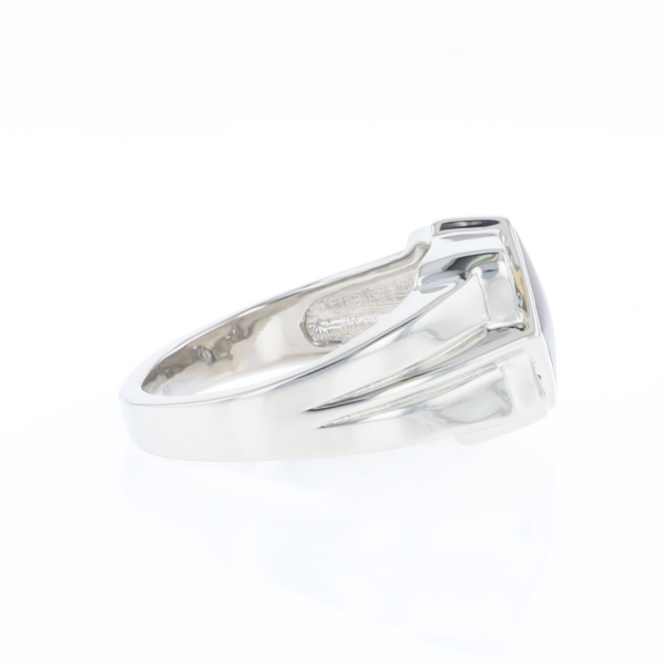 Natural onyx ring diamond shape inlaid design with .16ctw round diamonds