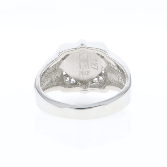 Natural Sleeping Beauty Turquoise ring diamond shape inlaid design with .16ctw round diamonds