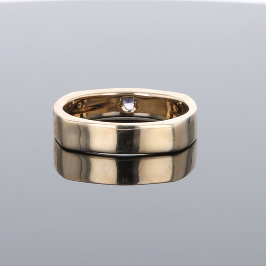 Opal Rings 2 Section Inlaid Design with Round Tanzanite