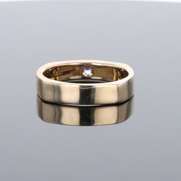 Opal Rings 2 Section Inlaid Design with Round Tanzanite