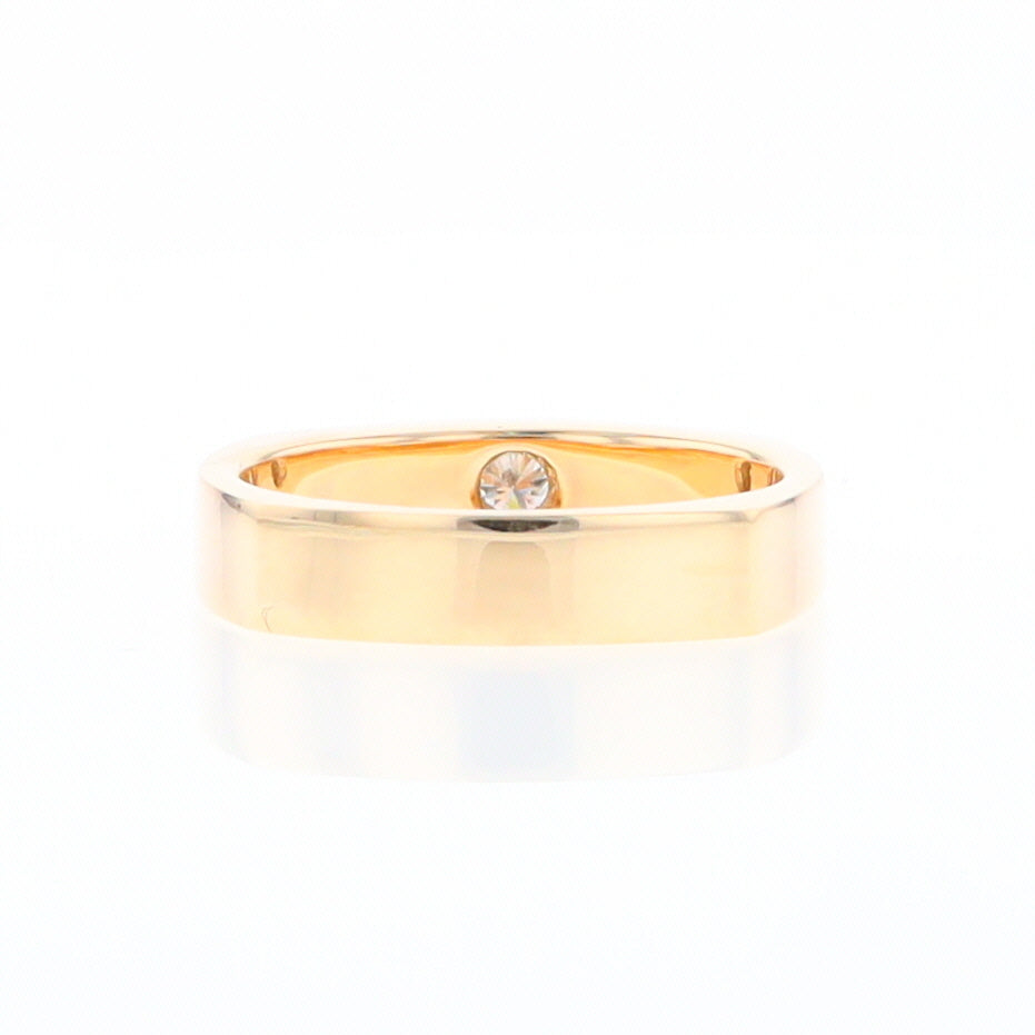 Gold Quartz Ring Double Sided Inlaid Design with .10ct Round Diamond G2