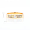 Gold Quartz Ring Double Sided Inlaid Design with .10ct Round Diamond G2