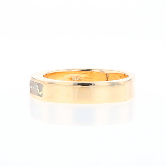 Gold Quartz Ring Double Sided Inlaid Design with .10ct Round Diamond G2