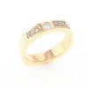 Gold Quartz Ring Double Sided Inlaid Design with .10ct Round Diamond G2