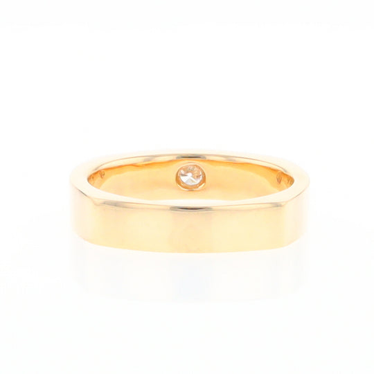 Gold Quartz Ring Double Sided Inlaid Design with .10ct Round Diamond G2