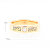 Gold Quartz Ring Double Sided Inlaid Design with .10ct Round Diamond G2