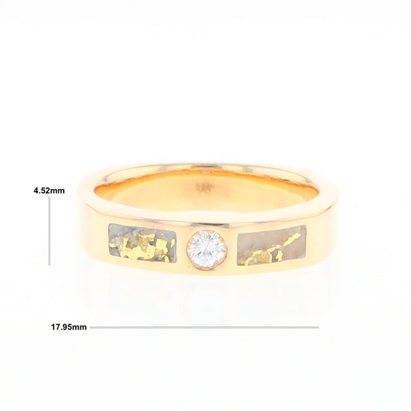 Gold Quartz Ring Double Sided Inlaid Design with .10ct Round Diamond G2