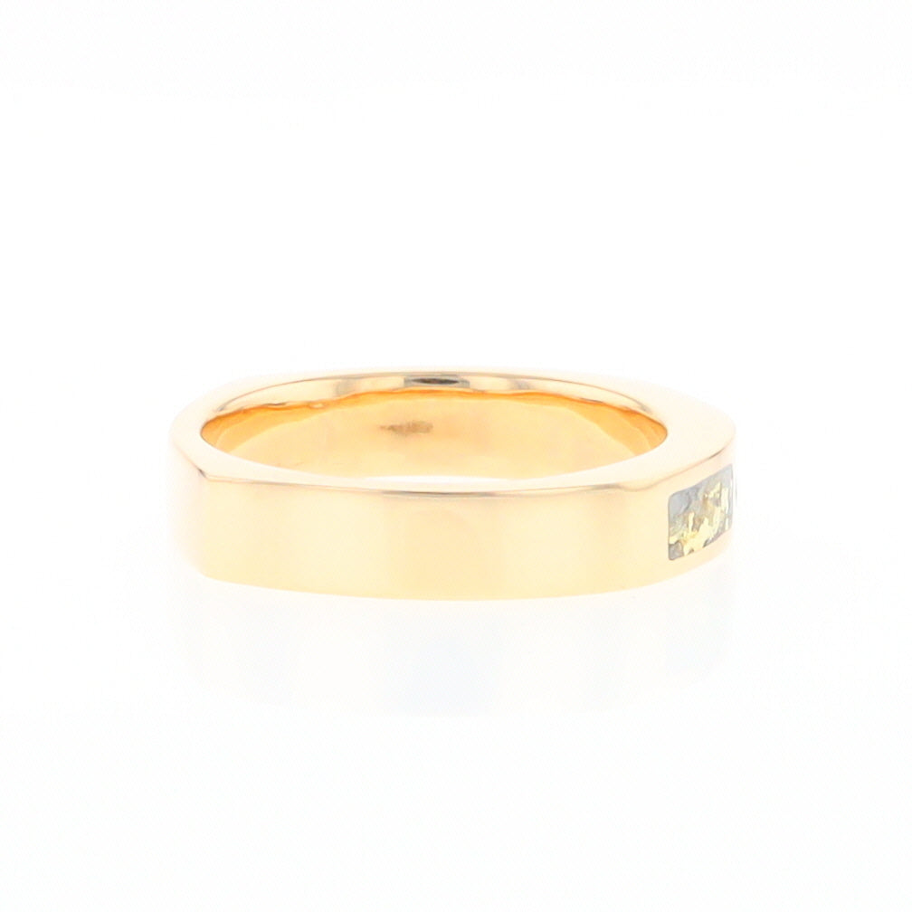 Gold Quartz Ring Double Sided Inlaid Design with .10ct Round Diamond G2
