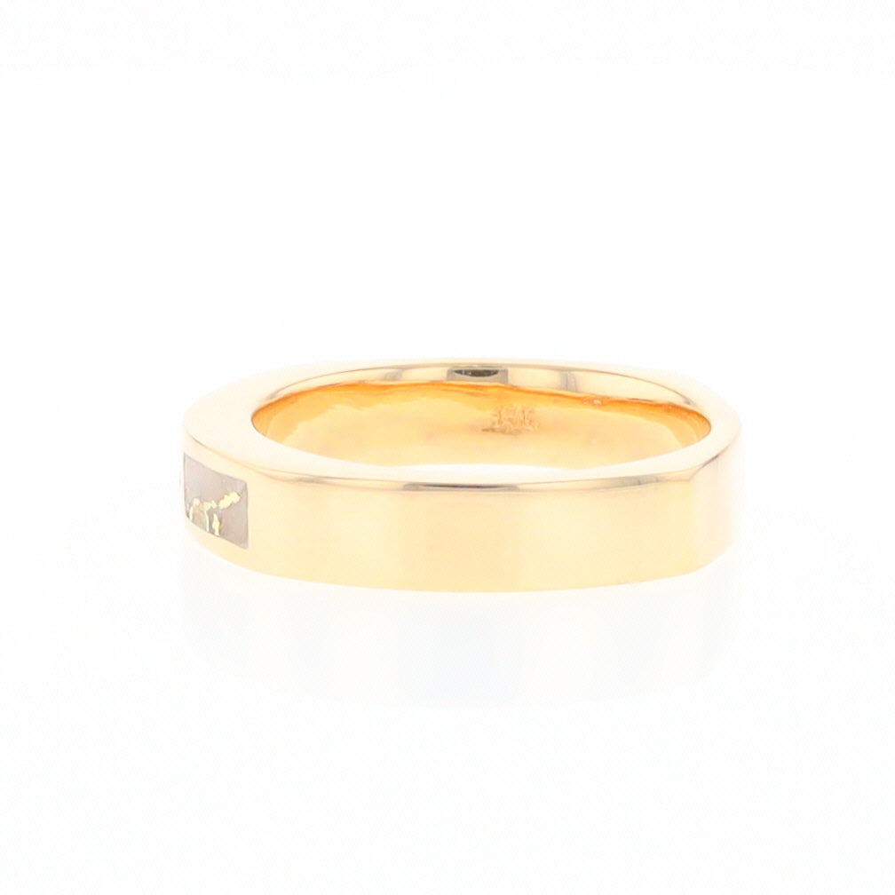 Gold Quartz Ring Double Sided Inlaid Design with .10ct Round Diamond G2