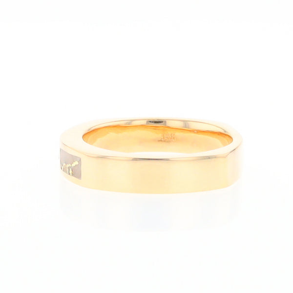 Gold Quartz Ring Double Sided Inlaid Design with .10ct Round Diamond G2