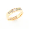 Gold Quartz Ring Double Sided Inlaid Design with .10ct Round Diamond G2