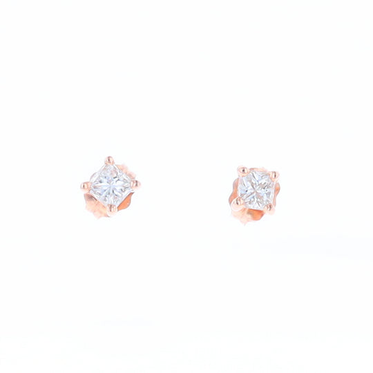 0.41ctw Princess Cut diamond Stud Earrings