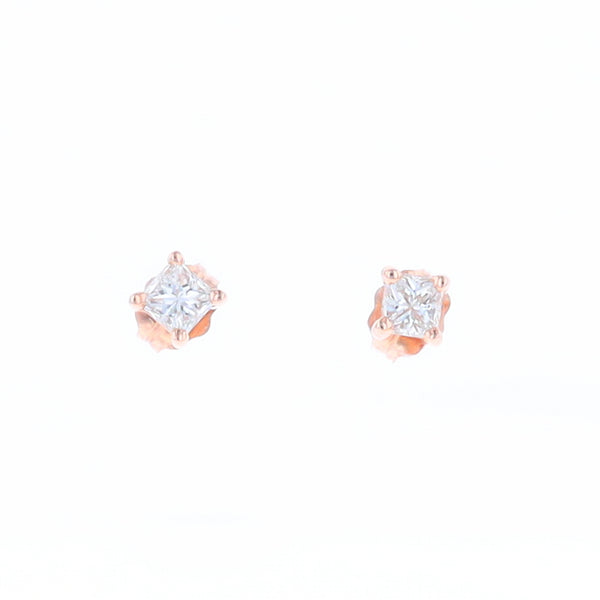 0.41ctw Princess Cut diamond Stud Earrings