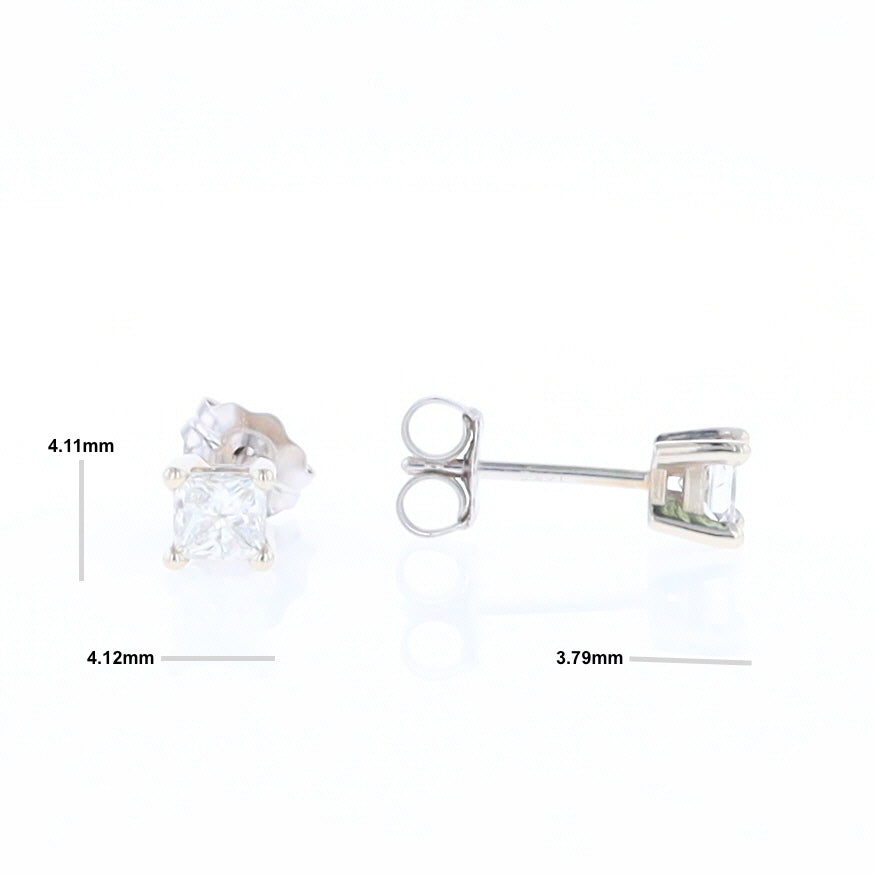 0.43ctw Princess Cut Diamond Stud Earrings