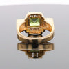 Opal Rings 2 Square Inlaid Peridot with 0.24ctw Diamonds