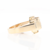 Princess Cut Diamond Gold Quartz 2-Square Inlaid Ring