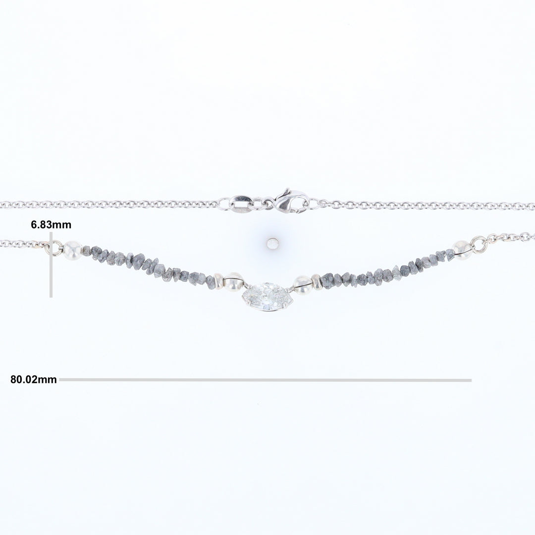 Marquise Diamond Necklace with Rough Diamond Beads