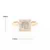 Gold Quartz Ring Square Inlaid Halo .14ctw Diamonds Design