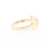 Gold Quartz Ring Square Inlaid Halo .14ctw Diamonds Design