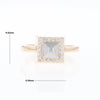 Meteorite Ring Square Inlaid Halo .14ctw Diamonds Design