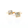 Gold Quartz Ring Wrap Double Square Inlaid Design