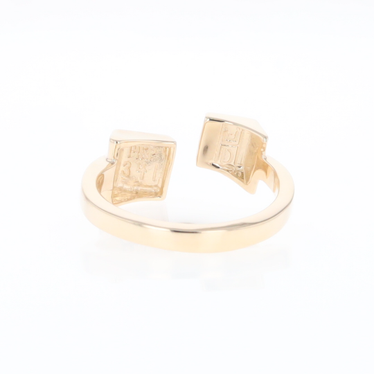 Rose and Druzy Quartz Ring Inlaid Wrap Double Square Design