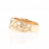 Gold Quartz Ring 3 Section Inlaid Nugget Design Band