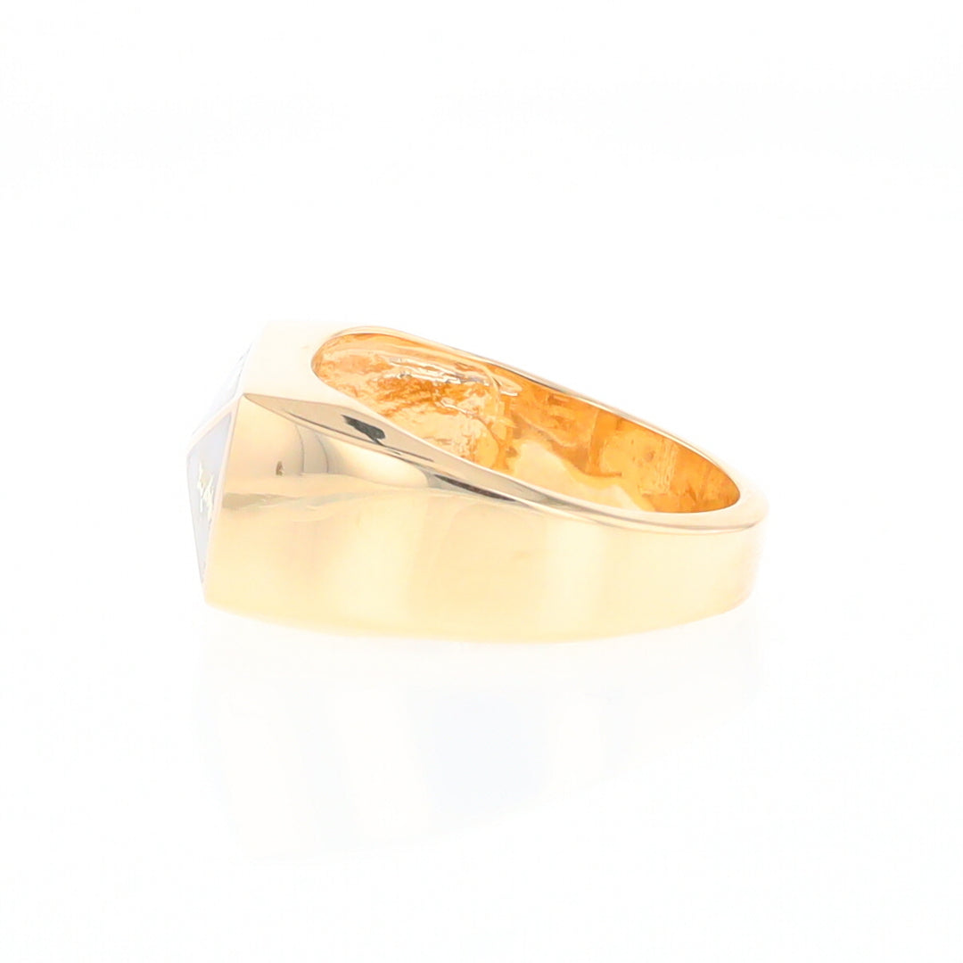 Four Section Gold Quartz Inlaid Men's Ring G2