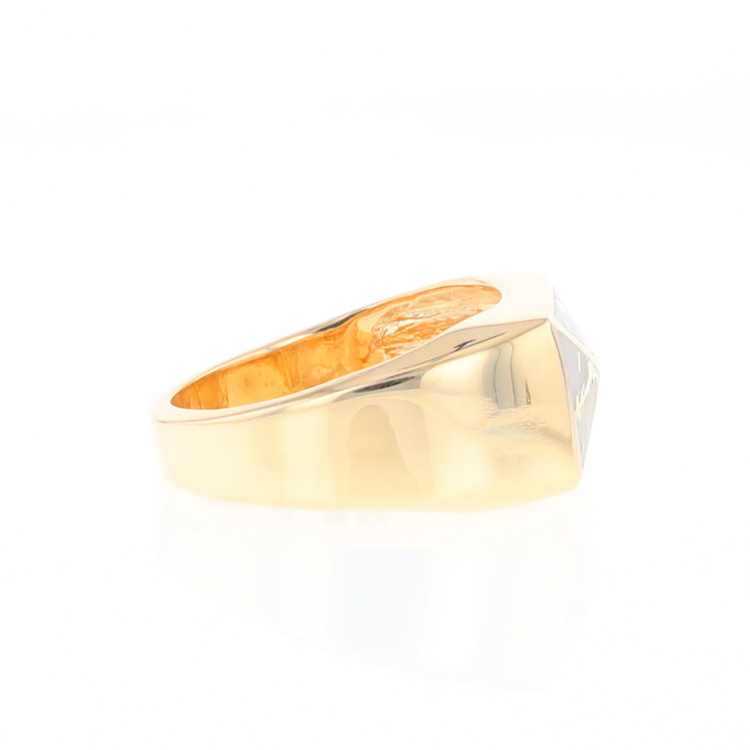 Four Section Gold Quartz Inlaid Men's Ring G2