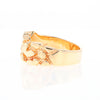 Gold Quartz Ring Diamond Shape Inlay Nugget Design Band