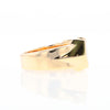 Gold Quartz Ring Diamond Shape Inlay Nugget Design Band