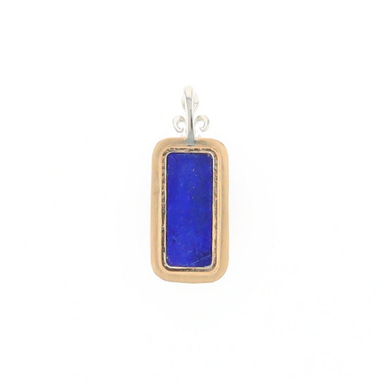 Lapis Milgrain Rectangle Pendant