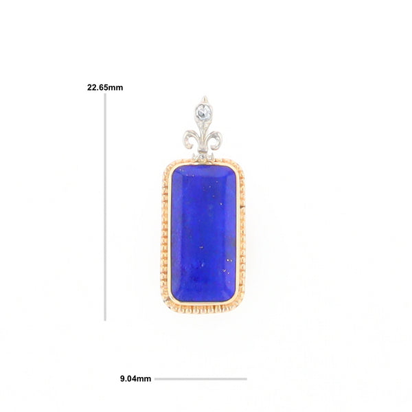 Lapis Milgrain Rectangle Pendant