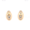 Natural pietersite oval inlaid milgrain earrings