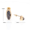 Natural pietersite oval inlaid milgrain earrings