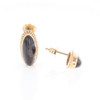 Natural pietersite oval inlaid milgrain earrings