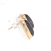Natural pietersite oval inlaid milgrain earrings
