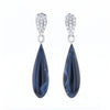 Natural Pietersite Inlaid Teardrop 0.22ctw Diamond Earrings