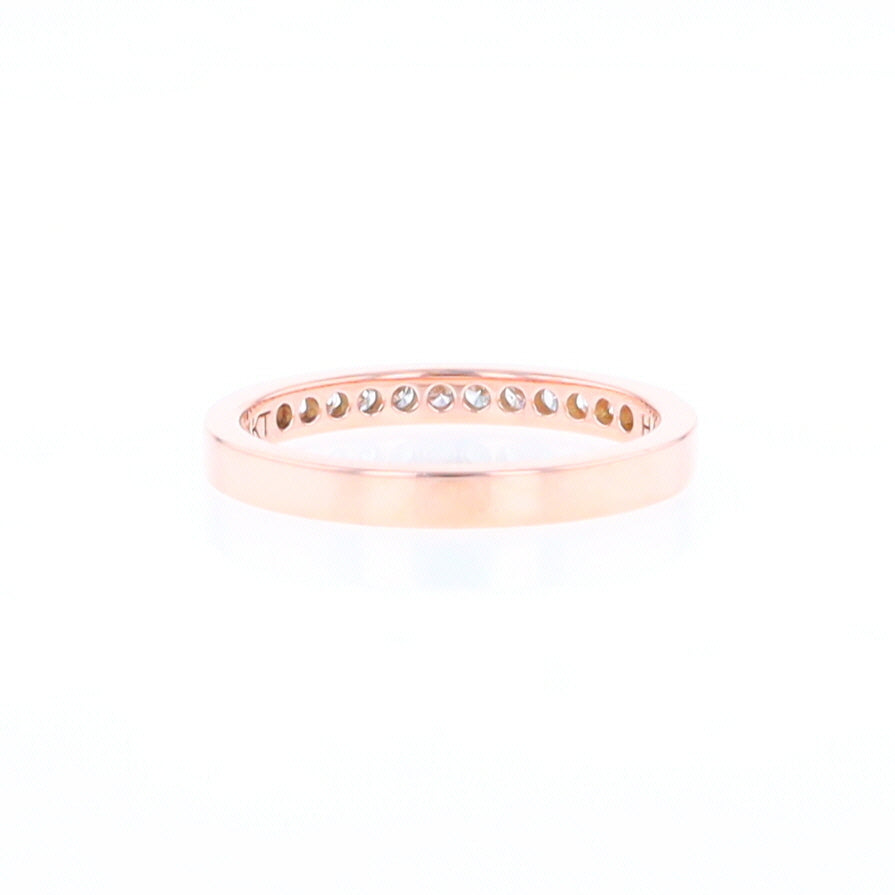 Rose Gold Milgrain Diamond Wedding Band