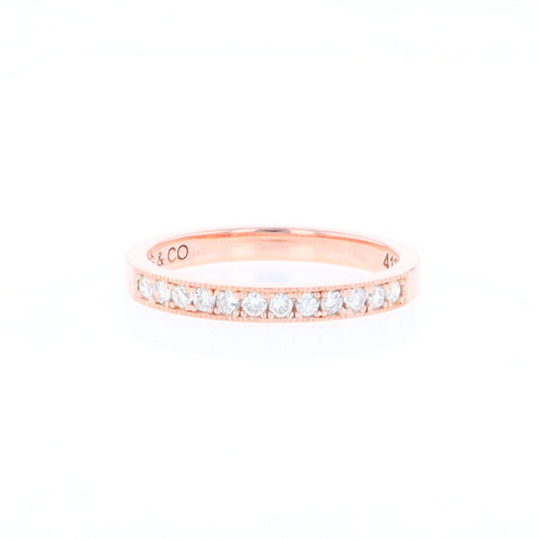 Rose Gold Milgrain Diamond Wedding Band