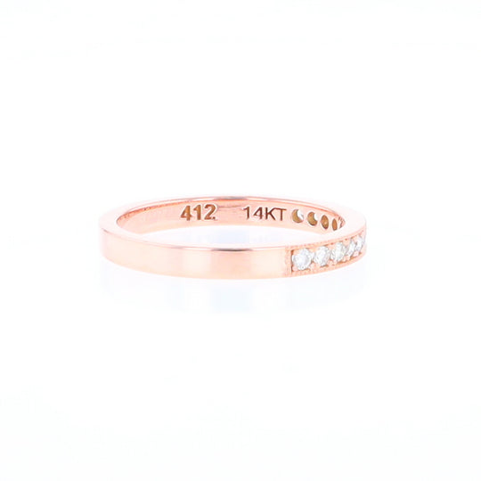 Rose Gold Milgrain Diamond Wedding Band