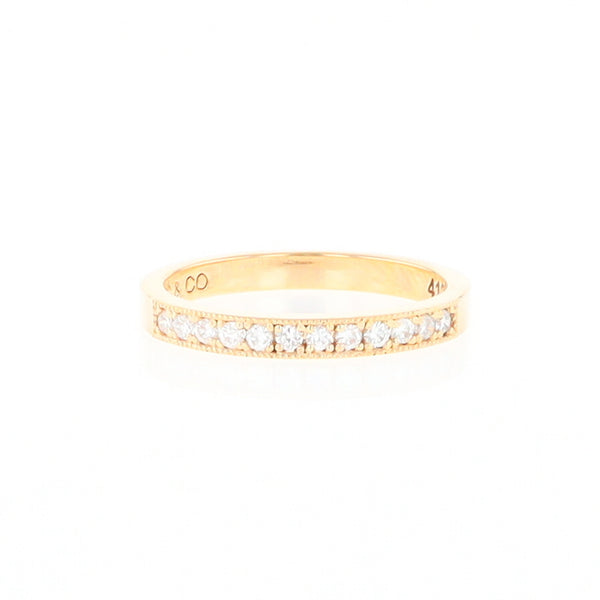 Yellow Gold Milgrain Diamond Wedding Band