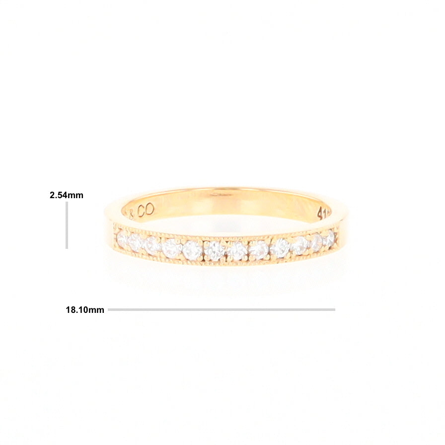 Yellow Gold Milgrain Diamond Wedding Band