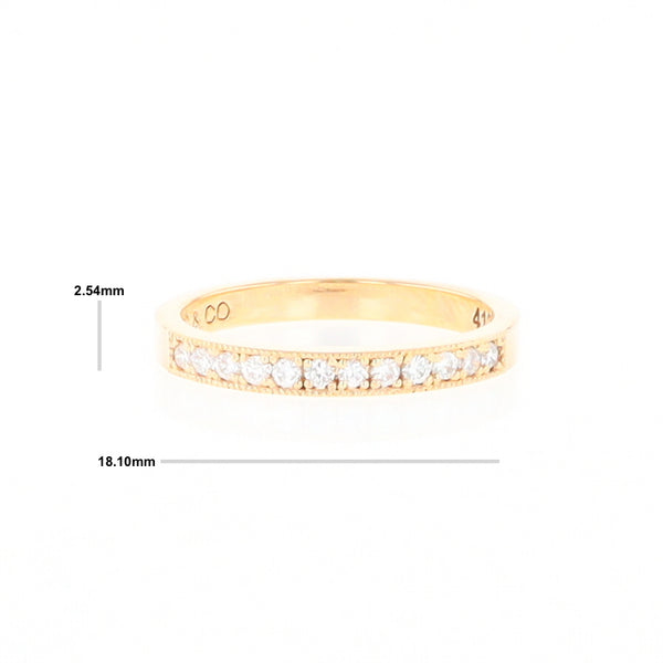 Yellow Gold Milgrain Diamond Wedding Band