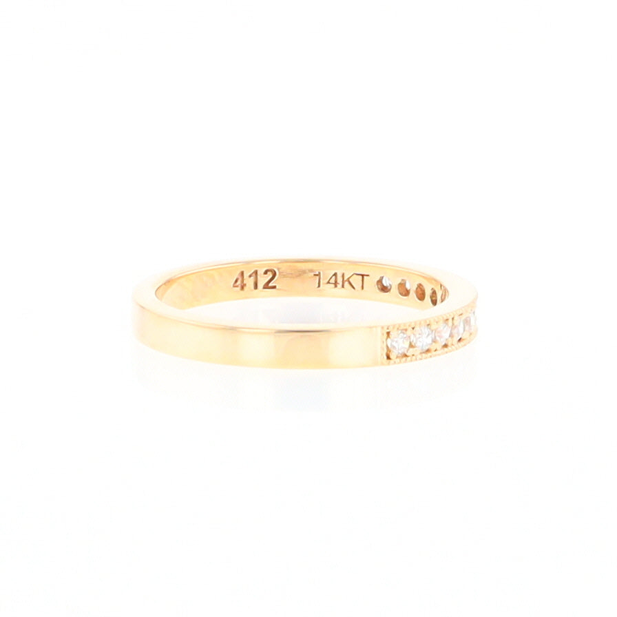 Yellow Gold Milgrain Diamond Wedding Band