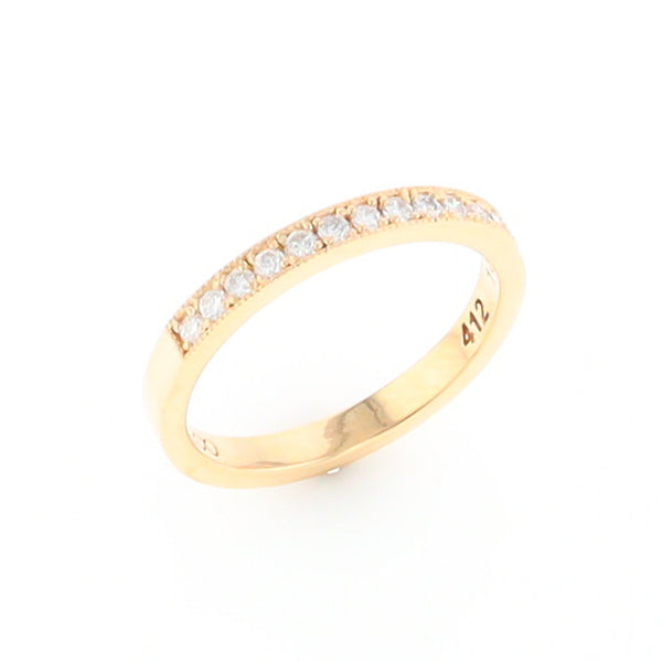 Yellow Gold Milgrain Diamond Wedding Band