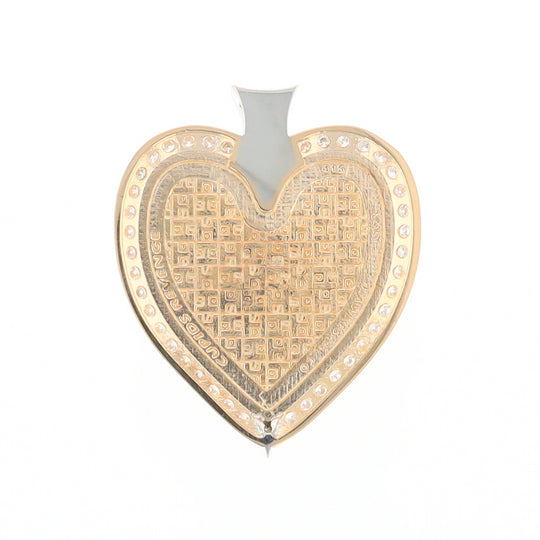 Gold Quartz Necklace Cupid's Revenge 2.24ctw Diamonds Heart Pendant