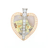 Gold Quartz Necklace Cupid's Revenge 2.24ctw Diamonds Heart Pendant