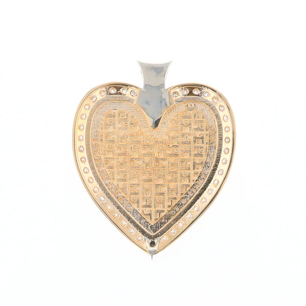 Gold Quartz Necklace Cupid's Revenge 2.24ctw Diamonds Heart Pendant (G1)